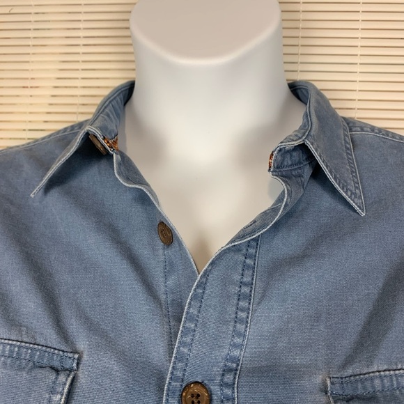 Clear Water Outfitters blue chambray button up men’s shirt size Large - Picture 5 of 10
